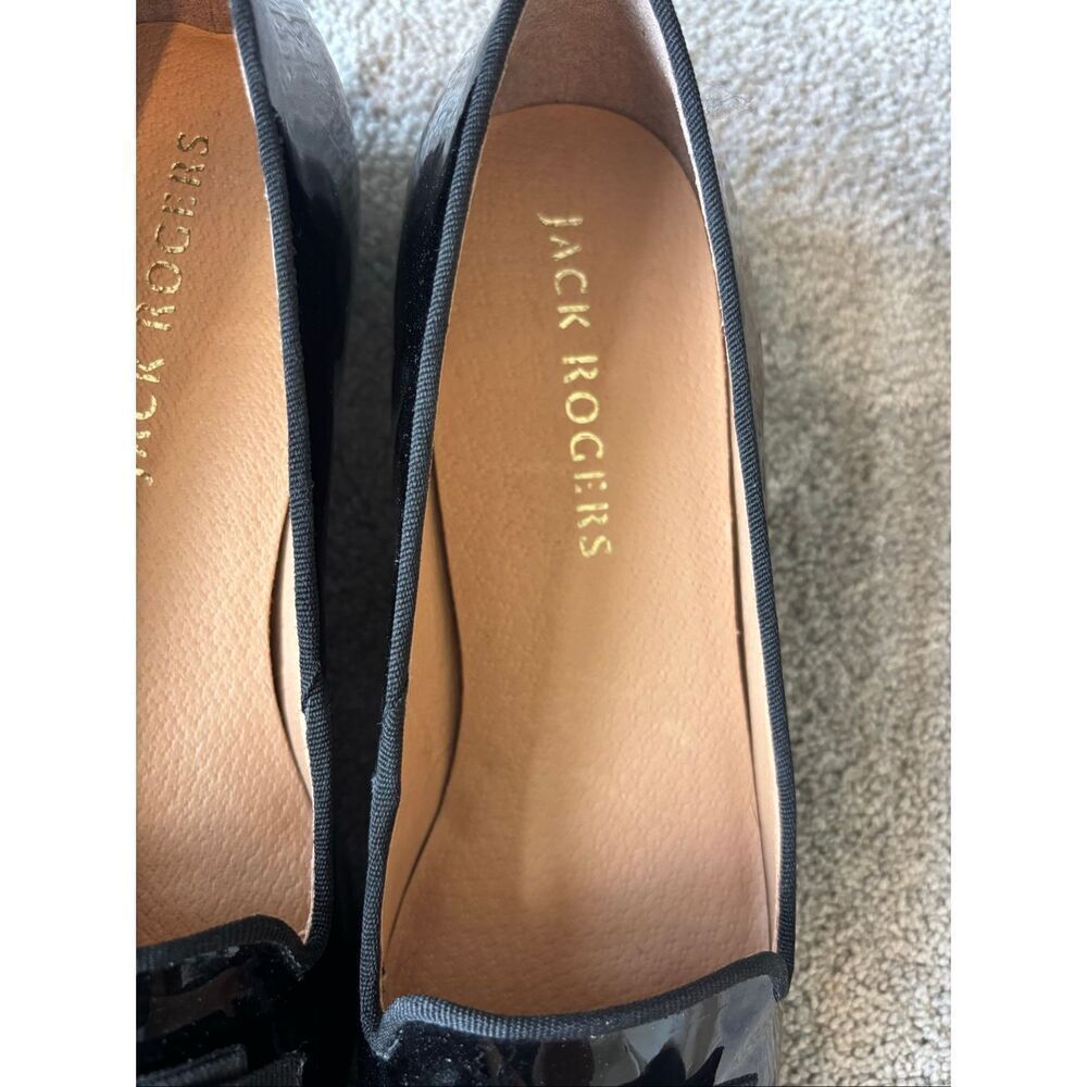 Jack Rogers Ginny Black Patent Leather Bow Loafers | Quiet Luxury Ballet Academi - Picture 6 of 9